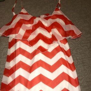 Charlotte Russe orange white zig zag dress